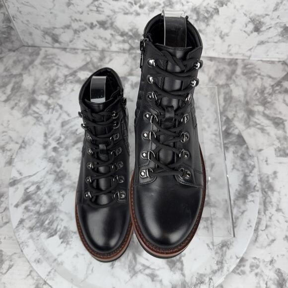 Blondo Womens Helen Waterproof Hiker Boot Size 7 Lace Up Black Quilted Leather - Picture 4 of 9